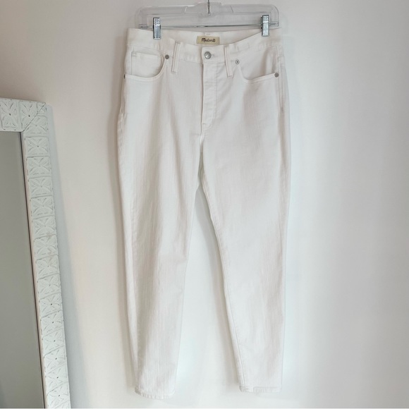 Madewell 9” High Rise Skinny White Jeans - Picture 13 of 15